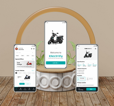 Electrify – EV Rental App adobe art art branding design e vehicle app ev app figma graphic design home illustration illustrator logo mockup onboarding product rental app saas ui ux vector