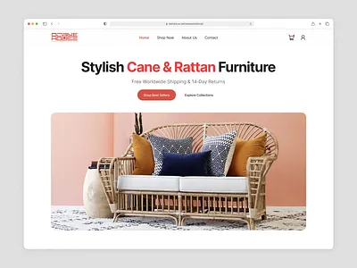 Stylish Cane & Rattan Furniture app design branding dashboard design furniture hero section landing page mobile app section stylish ui ui design uiux webdesign website