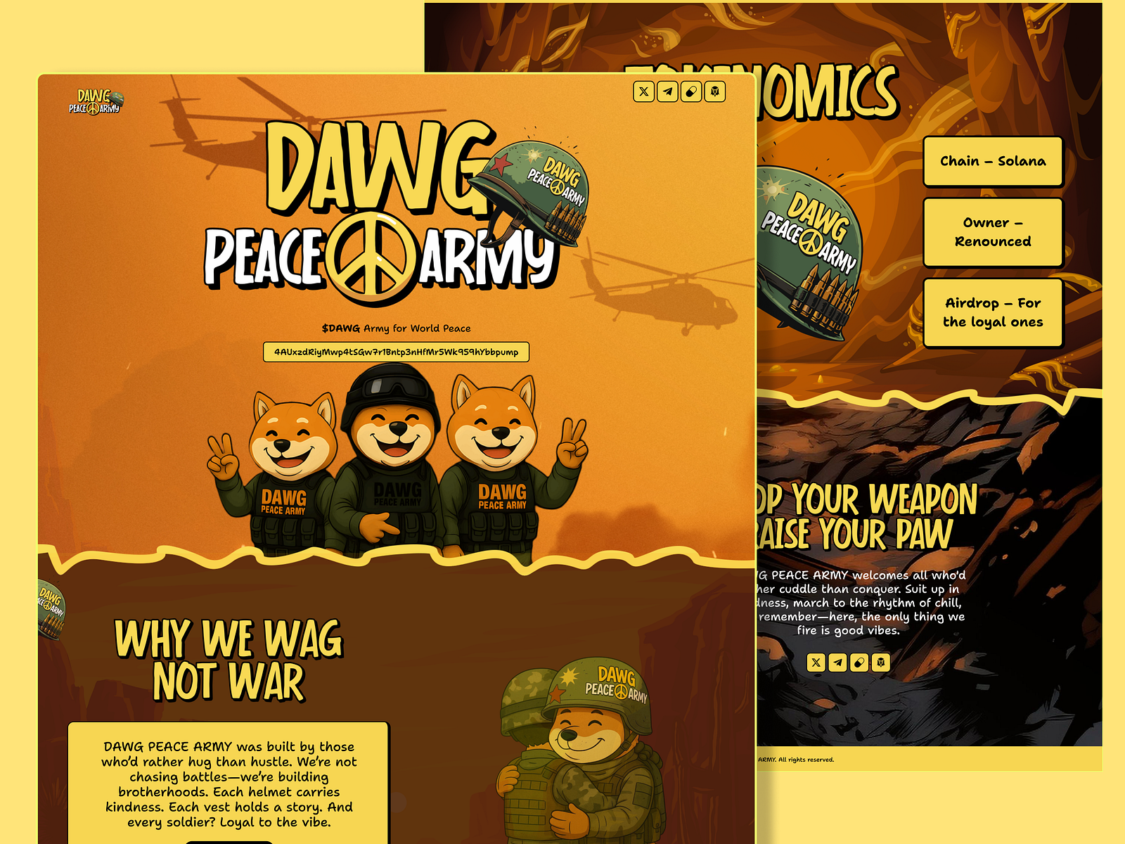 DAWG PEACE ARMY - Meme coin by UX SAJIB🔥 on Dribbble