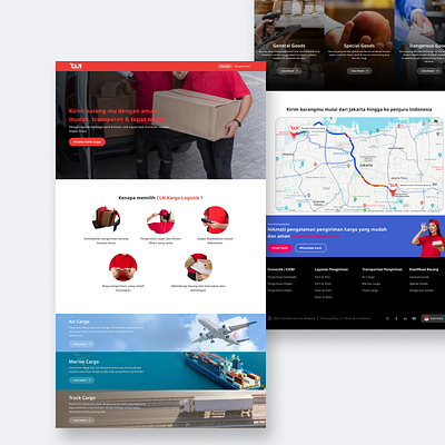 CLN Cargo Logistic – Commercial Line Network Cargo Website cargo logistics uiux design web design