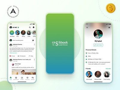 Cashbook-The Socialist Network design illustration logo mobile app design mobile app development mobile app experience mobile app ui ux design ui ux design ui ux user experience