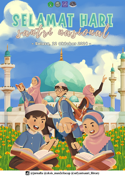 Poster Hari Santri graphic design