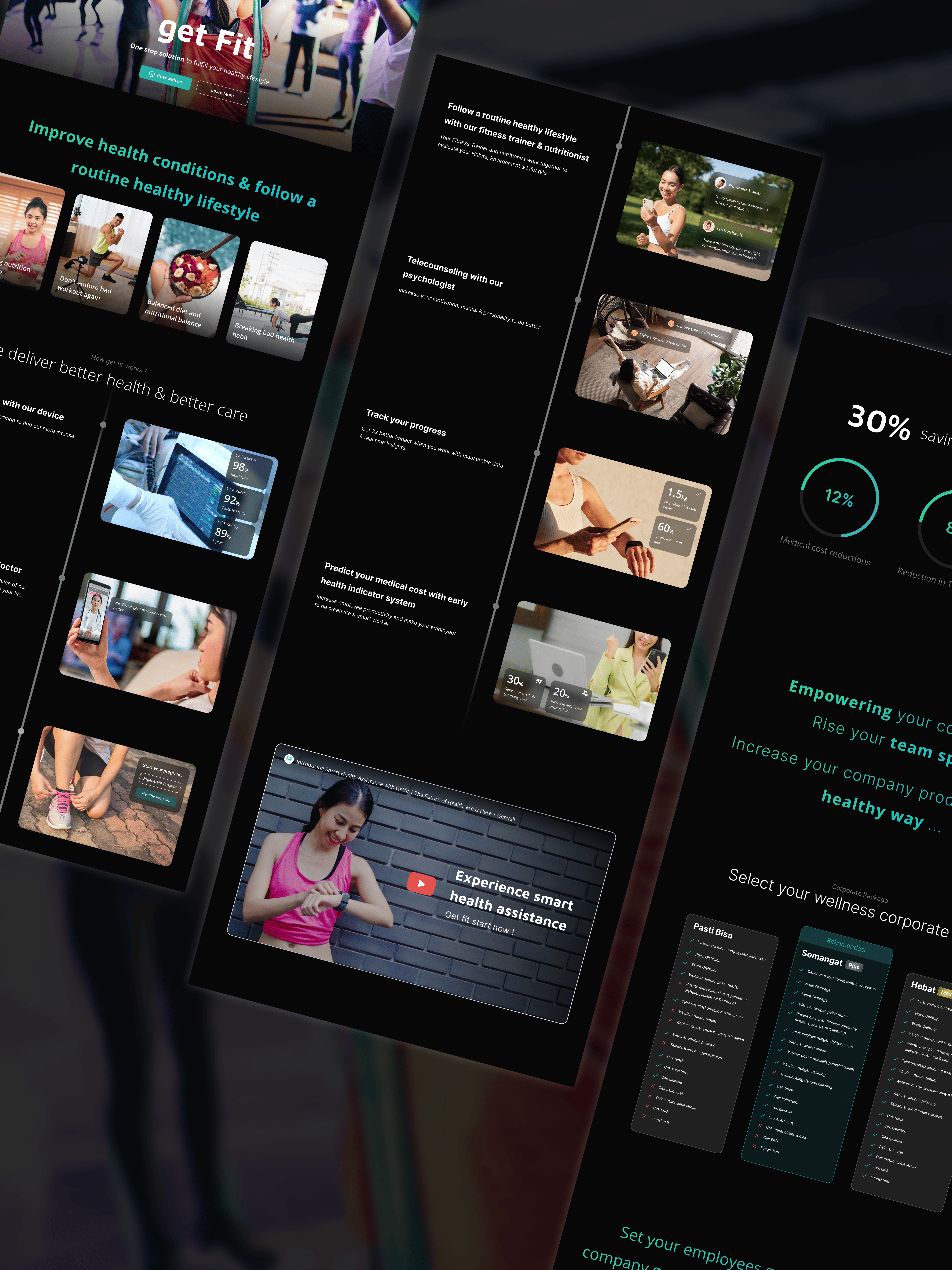 Get Fit Landing Page (Wellness Corporate) corporate landingpage lifestyle microsite ui uiux wellness