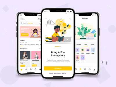 Smart School App UI – Empowering Modern Education app design branding design graphic design illustration ios app development logo mobile app mobile app ui mobile development ui ux design