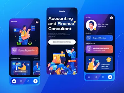 Finance Consultant Mobile App Animation 2d accounting animation app banking branding design finance graphic design illustration landing page logo mobile app motion graphics ui vector website