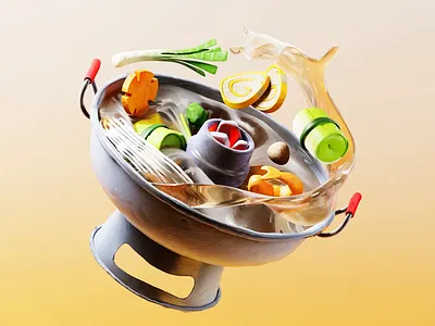 Cù Lao hotpot 3d 3dart blender des design graphic design illustration