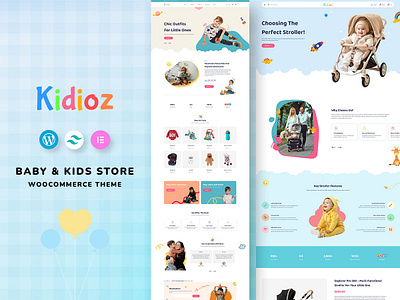 Kidioz - Baby Shop & Kid Store WooCommerce WordPress Theme baby shop baby shop ecommerce baby store ecommerce design ecommerce ecommerce website kid store kid website shopify shopify theme tailwind css web design web development website design woocommerce woocommerce theme wordpress wordpress ecommerce wordpress theme