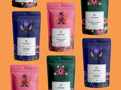 Herbal Tea Packaging Design beverage branding commerce design design studio digital art digital illustration drink graphic design graphics herbs identity design illustration illustrator logo marketing packaging packaging design pattern tea