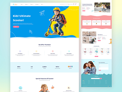 Kidioz - Kids’ Scooter Single Product WordPress Theme baby scooter baby shop ecommerce baby website ecommerce elementor elementor theme kid ecommerce kid scooter kid shop kid website landing page shopify shopify theme web design web development website design woocommerce woocommerce theme wordpress wordpress theme