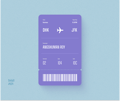 Boarding Pass - DailyUI #024 024 boarding pass clean dailyui figma minimal ui