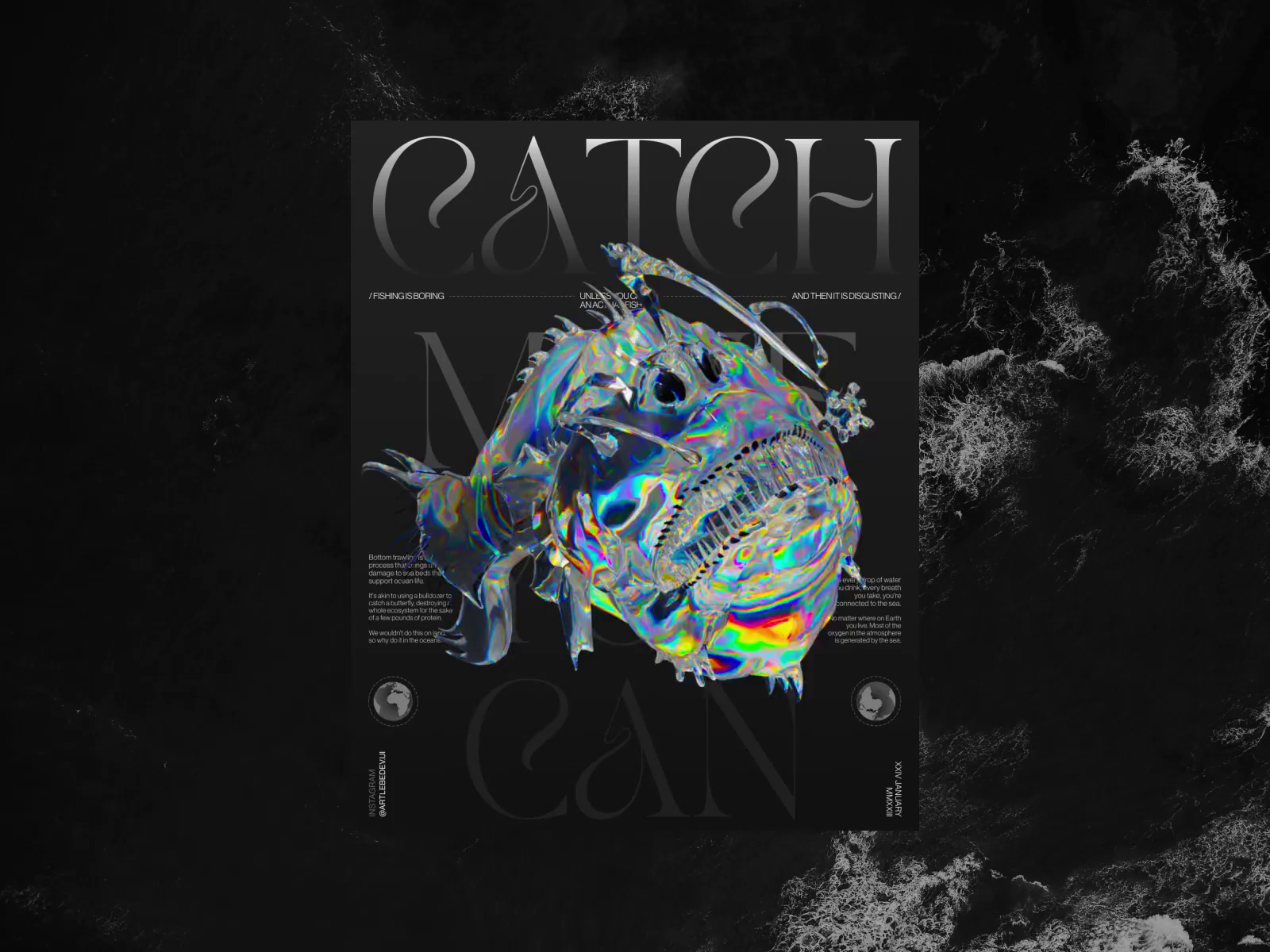 Catch, 3D Motion Design & Typography Poster by Artemii Lebedev on Dribbble