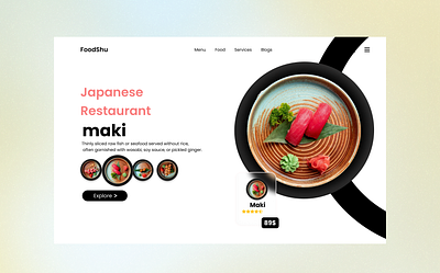 Carousel Slider Animation animation carousel effect figma graphic design hero section japanese restaturant sushi ui ui ux