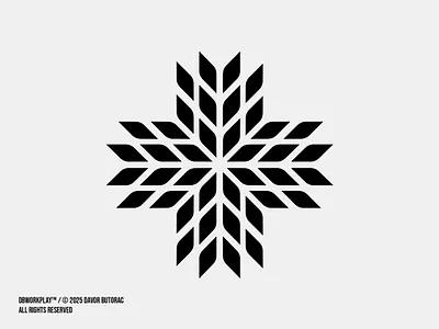 A symbol blending a cross and a flower. 👉 Available for sale. abstract logo branding davor butorac dbworkplay design graphic design logo logo design logo inspiration logomark symbol visual identity