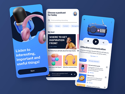 Podcast App: iOS/Android mobile application, animation android app app design application design designer ios iphone mobile mobile app mobile app design mobile ui ui design ui designer ui ux designer uidesign uiux ux design ux designer