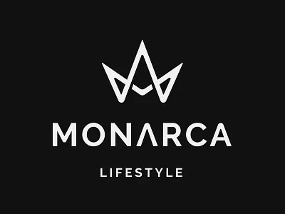 MONARCA Lifestyle black brand branding crown elegant font kings logo logotype minimalist monarchy queens rich black royalty simple simplistic