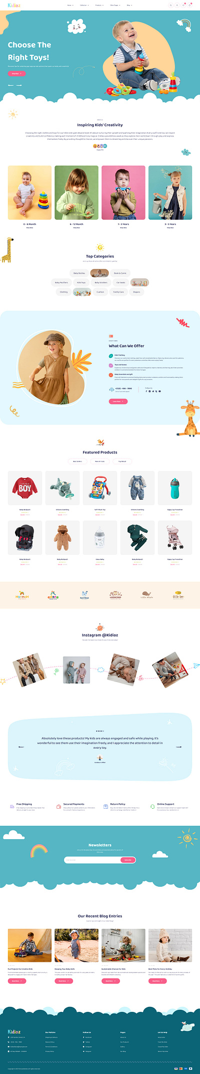Kidioz - Baby Shop & Kid Store WooCommerce WordPress Theme baby ecommerce baby shop baby store ecommerce baby store website baby website ecommerce elementor elementor theme kid shop ecommerce kid store kid website shopify shopify theme web design web development website design woocommerce woocommerce theme wordpress wordpress theme