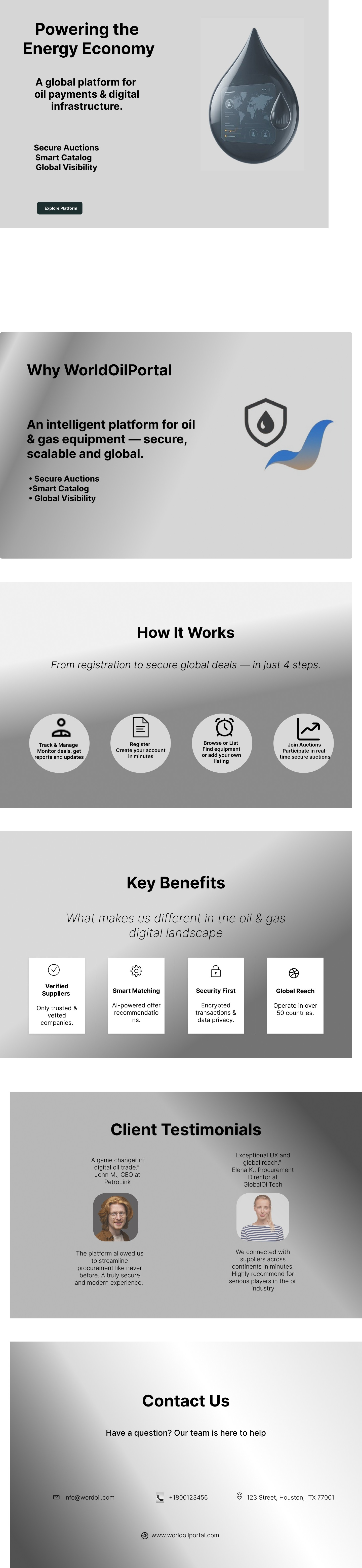 B2B Energy Platform – UI/UX for Enterprise Oil Tech b2b dark ui dashbosrd energy tech platform design portal secure design uiux web design