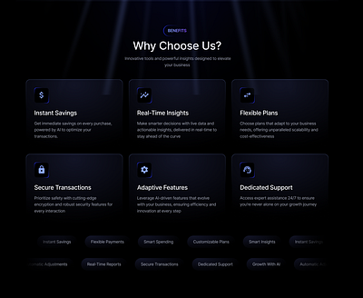 Dark Theme Why Choose Us Section ui