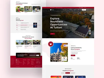 🎓 University Education – Landing Page UI academic college admissions collegedesing edtechdesing eduaction education higher education higheredux landingpage landingpageui moderneducation online onlne degrees platforms studentportal university universityui