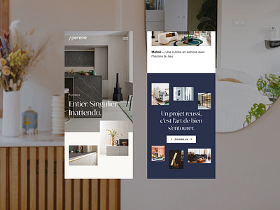 Perene Website about branding clean corporate furniture grid light page pastels product studio typography ui ux web webdesign website