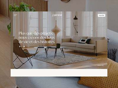 Perene Website branding clean corporate details furniture graphic design grid light page pastels product studio typography ui ux web website