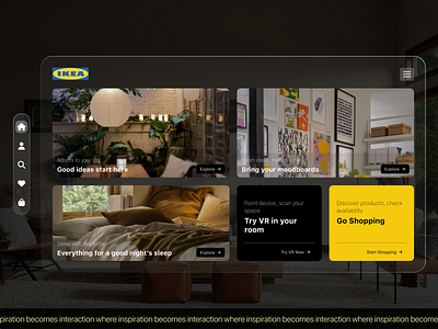 IKEA VR Landing Page experience figma ikea interface landingpage product design shopping ui ux vr vrdesign
