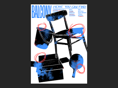 BALCONY random poster balcony collage design graphic design illustration minimalism poster
