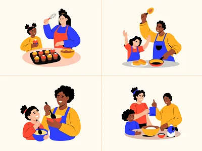 Family Illustration Art Set bond characters child emotions family family art family bonding family drawing father home illustration kids lifestyle love mother parenting people portrait relation together