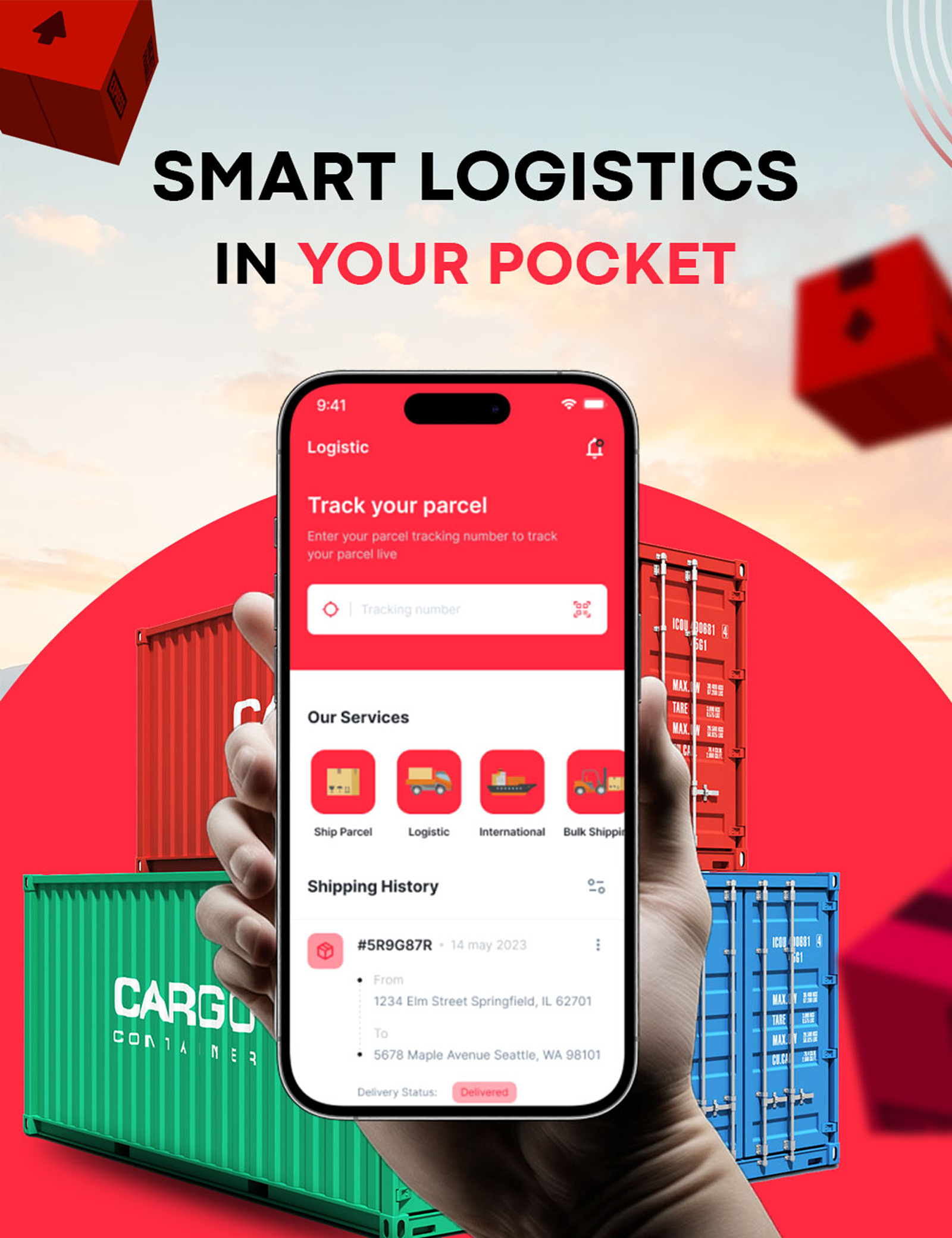 Revolutionizing Logistics Design with Apptechies apptechies courierapp deliveryapp deliverytracking dribbbleweeklywarmup fleetmanagement logisticsdesign mobileappdesign shippingapp smartlogistics supplychain trackingapp transportation uxdesign