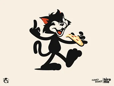 Pizza Mascot cat character design graphics illustration pizza t shirt design tee design vector vector design