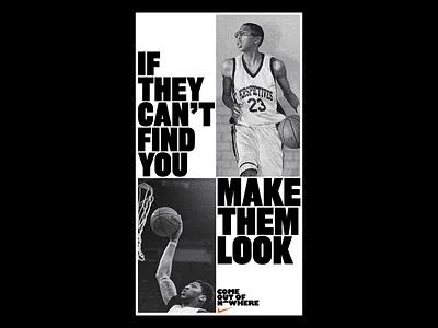 Nike "Make Them Look" Poster basketball basketball players black and white bold typography clean design color contrast creative creative poster design encouraging poster graphic design high contrast make them look modern modern style motivation nike nike poster typography