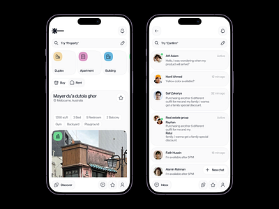 ByProperty — UI/UX Design for Real Estate Mobile App apartment clean mobile ui figma design interface ios messaging ui mobile mobile app modern ui template product design property app property listing property management real estate app ui real estate ux soft ui ui kit uiux design user friendly app waxyweb