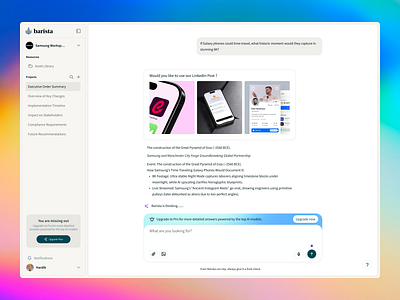 Barista - AI LLM SaaS Dashboard agency ai chat chatgpt dashboard design image landing page llm menu navigation pr agency pricing saas search side panel ui ux website