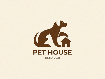 Pet House cats dog house logo pet