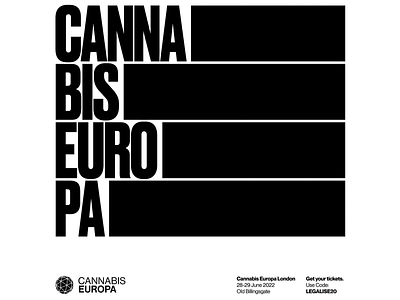Cannabis Europa Event Poster black and white bold bold typography clean clean design color contrast creative design graphic design high contrast minimalism minimalist style modern typo typographic design typography