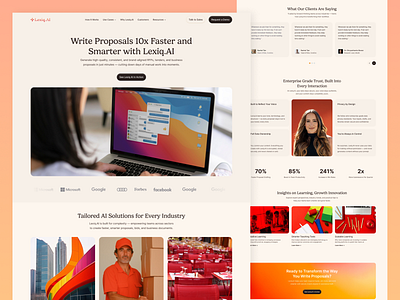 AI Content Platform – Designed to Drive Action ai b2b saas landing page ai powered b2b saas landing b2b saas landing b2bsaas design figma illustration saas saas design ui design user centric user experience uxui