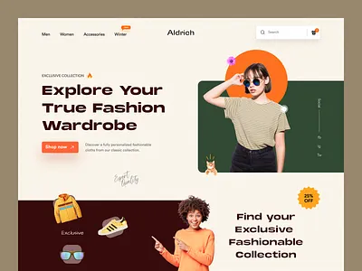 Fashion store website design apparel clothing clothing store colors design e commerce fashion fashion store home page landing page online shop popular shot store style ui ux web web design website website design