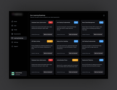 Learning Roadmap darkmode darkmode dashboard dashboard learning roadmap web page