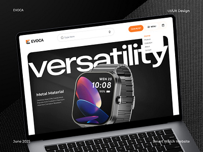 Smart Watch Brand Website UI Design figma gadget gadget website landing page design smart watch smart watch landing page smart watch website ui ui design ui ux uiux ux watch website website design