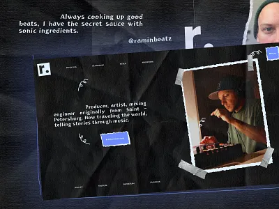 Hero Section - Ramin Beatz art directed beatmaker design editorial design graphic design hero section music music producer ui user interface web design