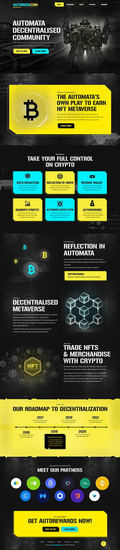 AutomataCoin Web3/Crypto world 3d animation app branding design flat graphic design icon illustration illustrator logo minimal motion graphics typography ui ux vector web web design website