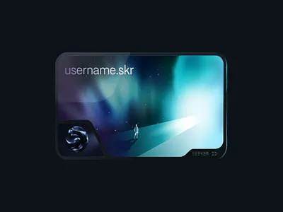 Seeker Holographic Card abstract branding card character crypto design figma futuristic graphic design holographic illustration interaction interactive scifi space vector web3
