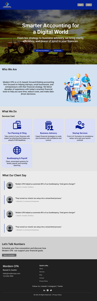Farmer CPA firm branding graphic design logo mobile ui website