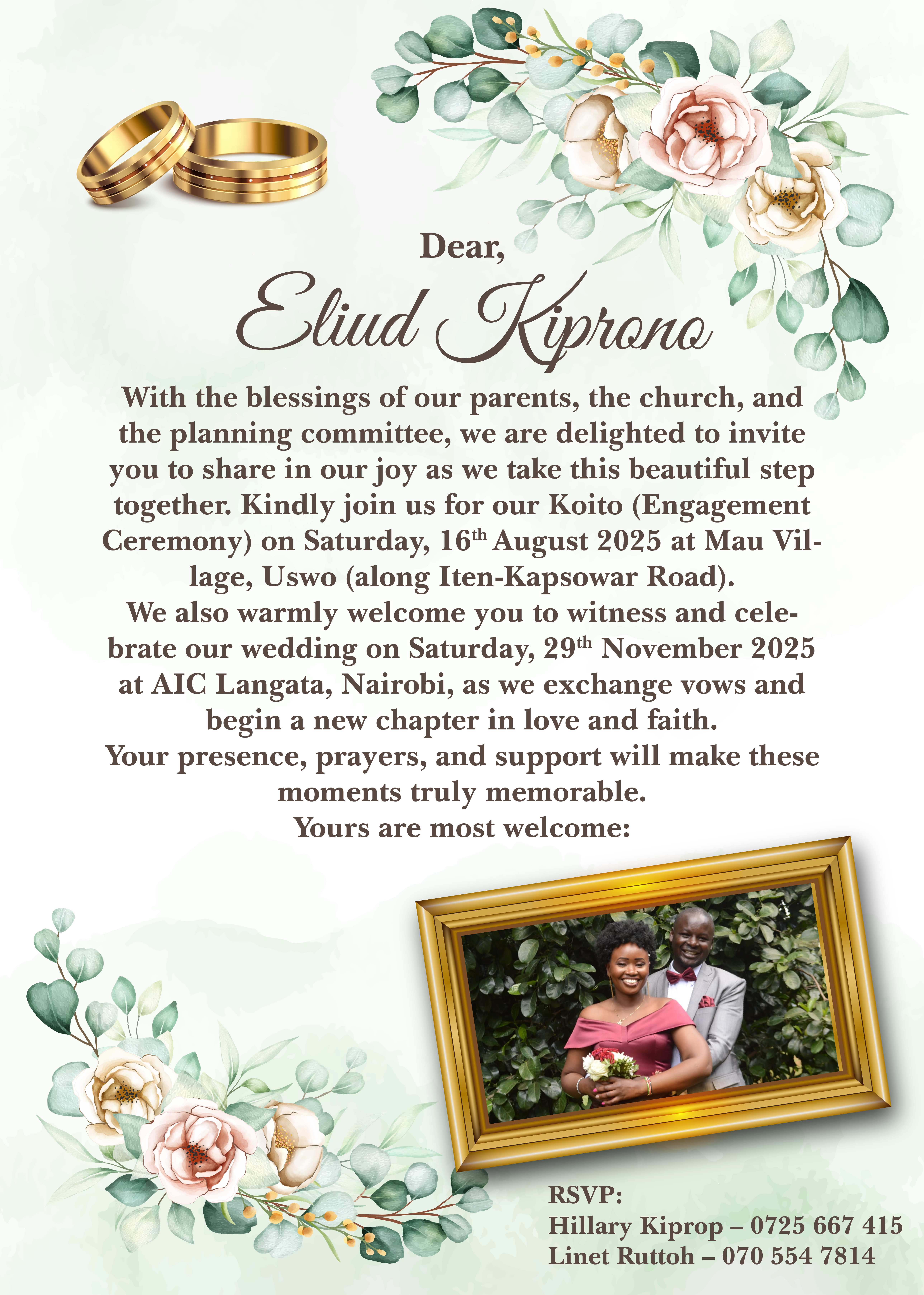 Linet's Wedding Invitation Card Design