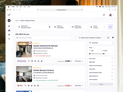 TravelPoint - Booking flow best web design booking dashboard design filters modern website price search travel ui ux website ui