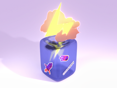 Lightning in a Jar 3d 3d design 3d illustration blender blender3d illustration jar lightning render stickers