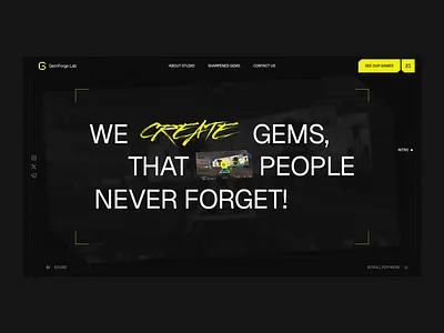 Dark UI Design — Web & Mobile Concept for a Game Studio darktheme figmaui gameui gamingwebsite uiux web3design webdesign