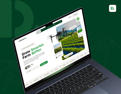 VerdantIQ | Sustainable Farming Made Simple adobe illustrator adobe photoshop agritech cleanui farmtech figma futureofagriculture landing page landingpagedesign naturetech smartfarming sustainabledesign techforgood technologydesign uiinspiration uiuxdesign userinterface webdesign