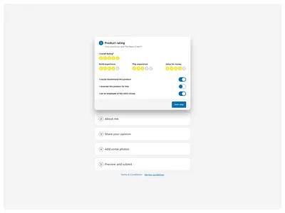 LEGO.com | Write Review animation feedback forms input lego redesign review steps transitions ui user reviews