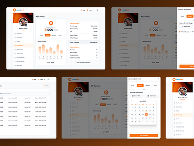 Earning Module - Dashboard app appdesign dashboard datepicker design earning figmadesign statement ui ux website